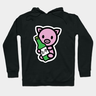 Year Of The Pig Soju Drink Korea Cute Animal Lover Pet Owner Bambu Brand Hoodie